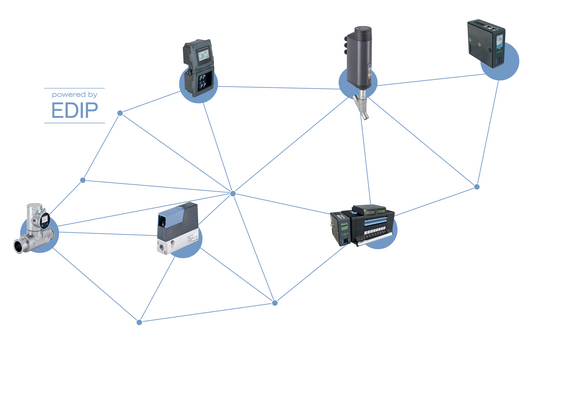 The EDIP clears the path to digital networking for all intelligent Bürkert devices and offers hands-on operating and parametrisation options. Source: Bürkert