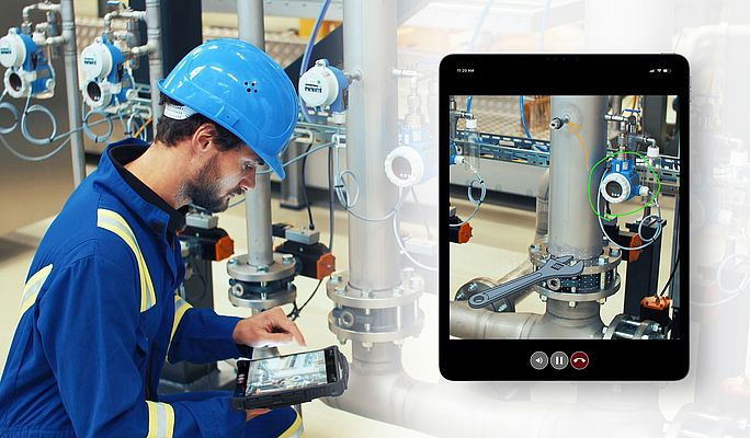 With the help of live video transmission and screen casting, Endress+Hauser’s technical support team supports customers in a reliable and flexible manner with their service tasks via remote access.
