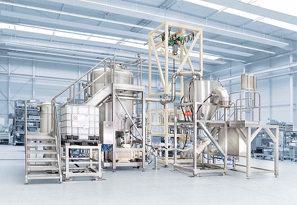 ystral projects, constructs and produces mixing, dispersing and powder wetting machines as  well as process systems for the chemical, paints and varnishes, food, pharmaceutical, household and cosmetic industries, as well as for battery production.