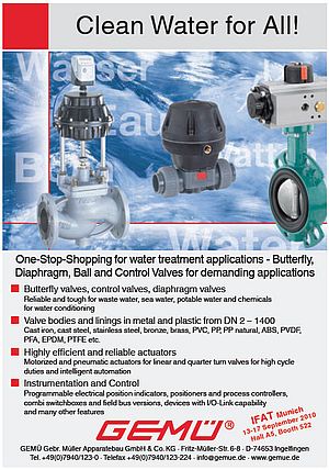 Valves for water treatment applications