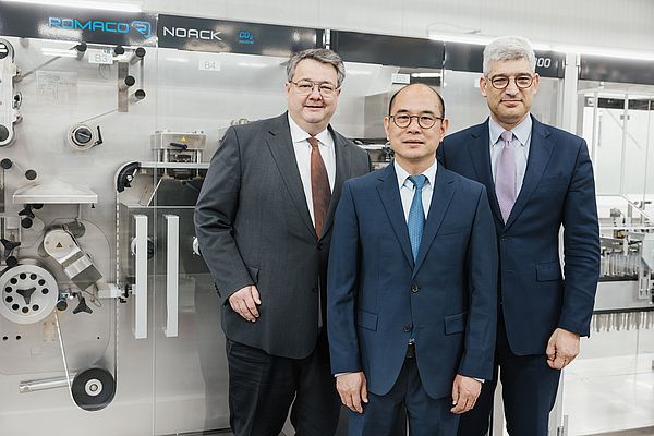 New management team at the Romaco Group(l.t.r): Jens Torkel, Linbin Zeng and Markus Kimpel
