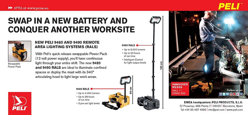 Remote area lighting systems Peli 9480 and 9490