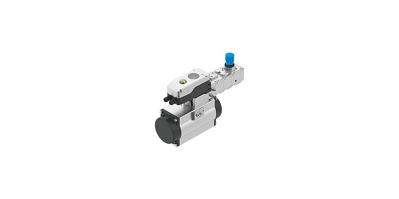 Easy and safe installation of the CMSH on the actuator with VTOP with integrated air supply to VDE/VDI 3847-2. This eliminates the need for external piping and significantly reduces the susceptibility to leakages.