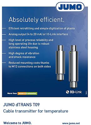 Absolutely Efficient. JUMO dTRANS T09 Cable transmitter for temperature.