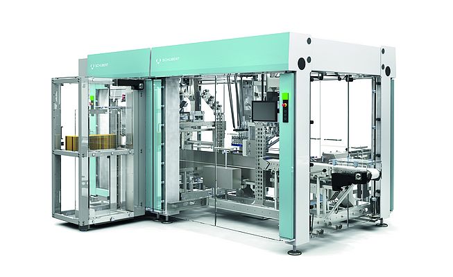 High performance, compact footprint: A Schubert LIGHTLINE cartoner produces up to 60 boxes per minute. Picture: Gerhard Schubert GmbH