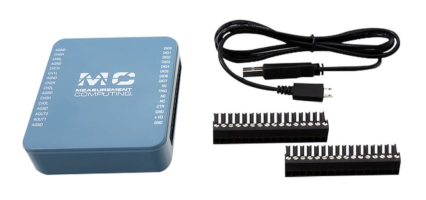 L’USB-230 DAQ de Diligent MCC est un outil d’acquisition de données tout à fait valable qui se connecte sur un port USB. Les borniers facilitent la connexion des signaux à l’unité DAQ.