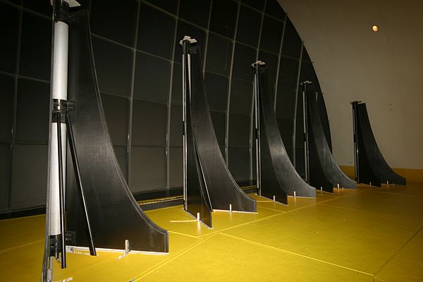 Le générateur de turbulence (TGS) est constitué de 5 couples d'ailes mobiles installées sur des élévateurs spéciaux disposés sous le niveau du sol.