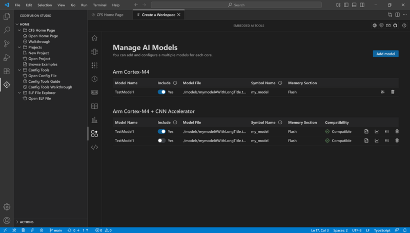 CodeFusion Studio 2.0 pour l’IA embarquée
