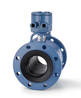 Débitmètre électromagnétique Emerson Rosemount équipé du nouveau revêtement interne en PEX destiné aux applications d'eau, d'eaux usées et de fluides abrasifs.