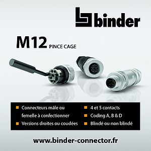 Connecteurs M12 assemblables sur site grâce à la technologie de terminaison à pince-cage
