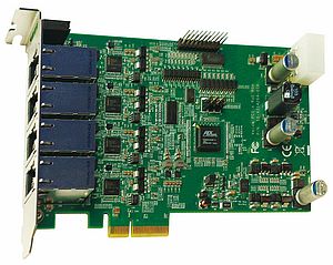 Carte PCI express à 4 ports Gigabit Ethernet PoE+