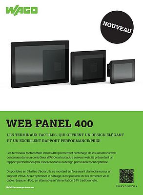 Terminaux tactiles ergonomiques Web Panel 400 de Wago