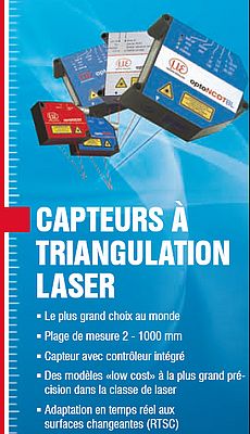 Capteurs à triangulation laser, adaptation en temps réel aux surfaces changeantes (RTSC)