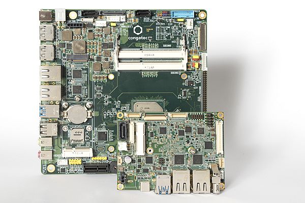 La carte SBC Pico-ITX conga-PA5 et la carte-mère Thin Mini-ITX conga-IA5