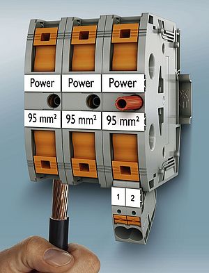 Bloc de jonction Push-in pour câbles de puissance de 95 mm2