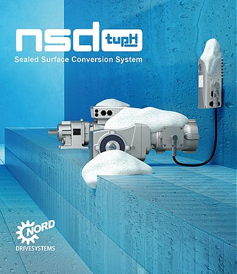 Les entraînements avec protection nsd tupH en alliage léger optimisés pour le lavage permettent un nettoyage efficace des machines dans l´industrie des boissons