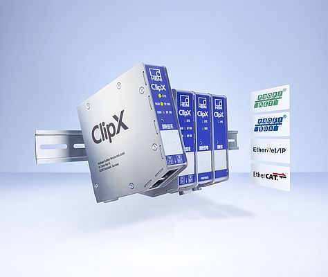 Le conditionneur de signaux ClipX précis et facile à intégrer, permet de réaliser mesures et surveillance pour bancs d'essai, machines et systèmes de production