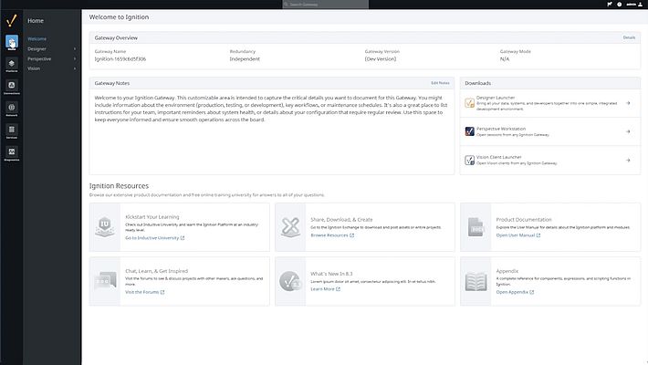 Interface web du gateway d’Ignition 8.3 - Inductive Automation