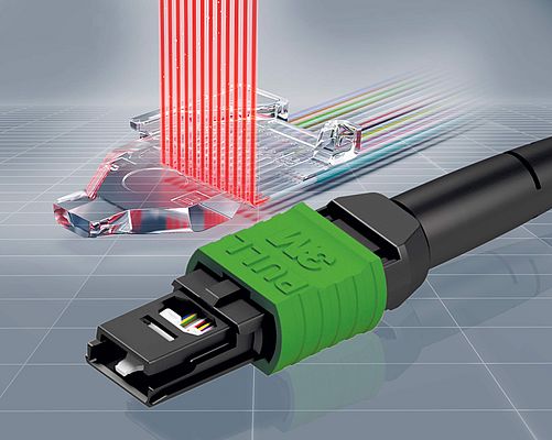 Connecteur monomode et à lentille pour un câblage en fibre optique des centres de données